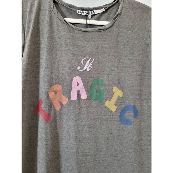 Pam & Gela So Tragic Frankie Tee - Charcoal M, NWT - Picture 5 of 7